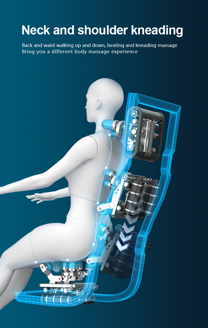 3D Todo el cuerpo Al Control de voz Pie Doble 6D Silla de masaje 